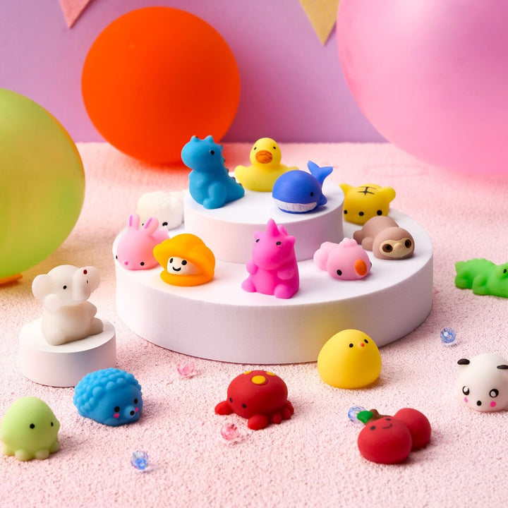 Mochi Squishy Toys Set, Random 25 Pack Mini Mochi, Party Favors for Kids, Kawaii Squishy, Stress Relief Toys, Basket Stuffers, Goodie Bags Fillers, Birthday Gifts, Classroom Prizes