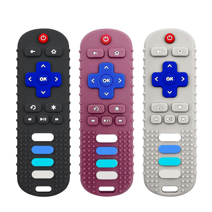2Pcs Silicone Teething Toys, Remote Control Shape Teethers for Babies Remote Teething Toys, Silicone TV Remote Teether BPA Free/Refrigerator Safe