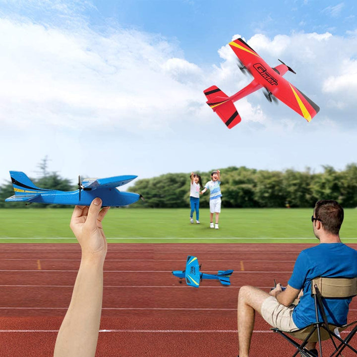 2 CH RC Airplane, RC Plane Ready to Fly, 2.4Ghz Remote Control Airplane, Easy to Fly RC Glider for Kids & Beginners (Red)