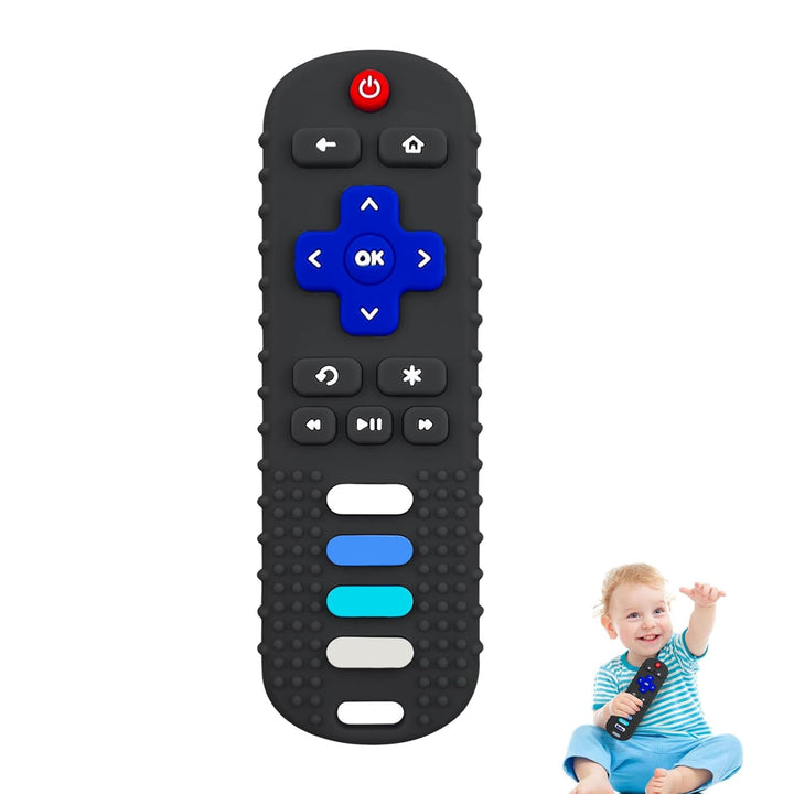 2Pcs Silicone Teething Toys, Remote Control Shape Teethers for Babies Remote Teething Toys, Silicone TV Remote Teether BPA Free/Refrigerator Safe