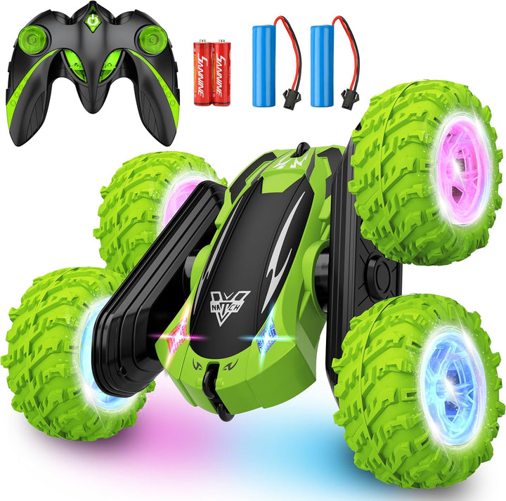 Remote Control Car, 2.4Ghz Double Sided 360° Flips Rotating Electric Race RC Stunt Car, LED Wheel & Headlight High Speed off Road Cars Toy Gift for 3 4 5 6 7 8-12 Year Old Boy Toys (Blue)