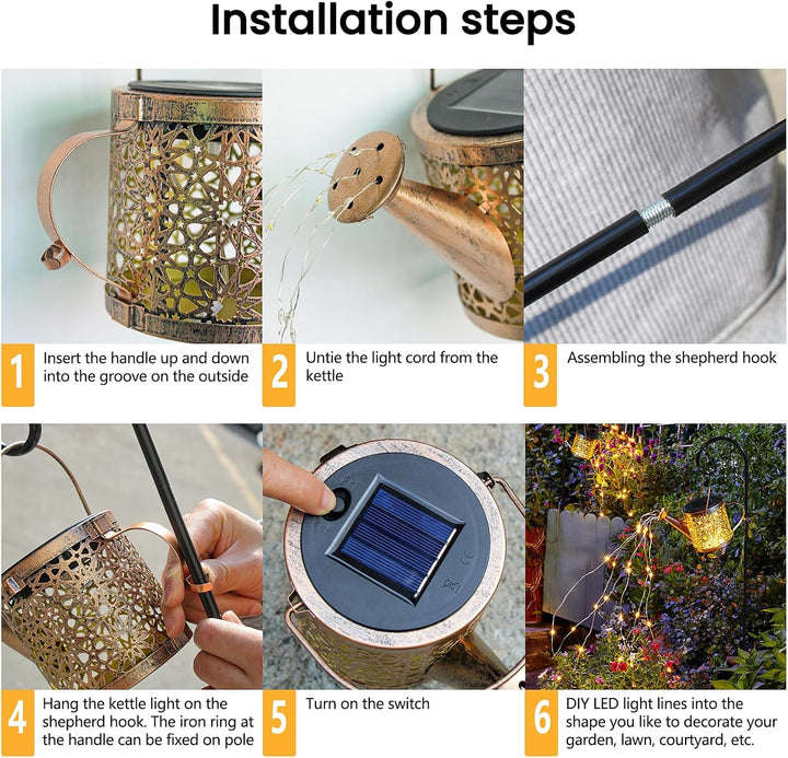 Solar Watering Can Lights for Garden