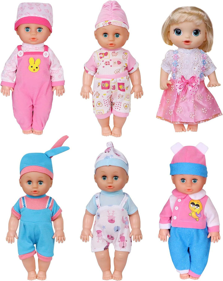 12" Baby Doll Clothes Set with 5 Caps