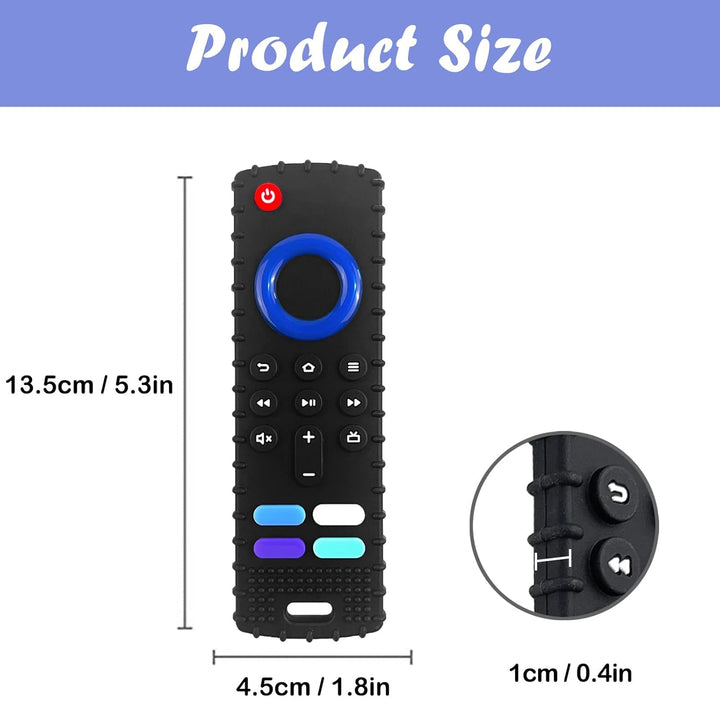 2Pcs Silicone Teething Toys, Remote Control Shape Teethers for Babies Remote Teething Toys, Silicone TV Remote Teether BPA Free/Refrigerator Safe