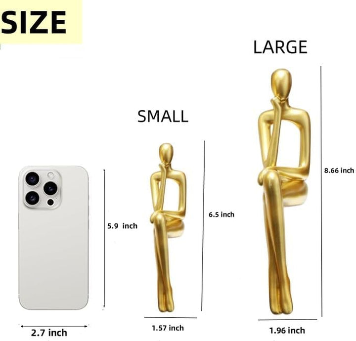 Gold Thinker Statue Set of 3 - Modern Decor