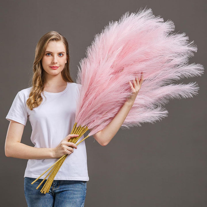 Blue Faux Pampas Grass 7PCS - 3.75Ft Decor