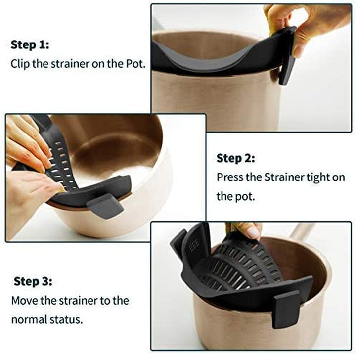 Silicone Clip-On Strainer for Pots & Pans