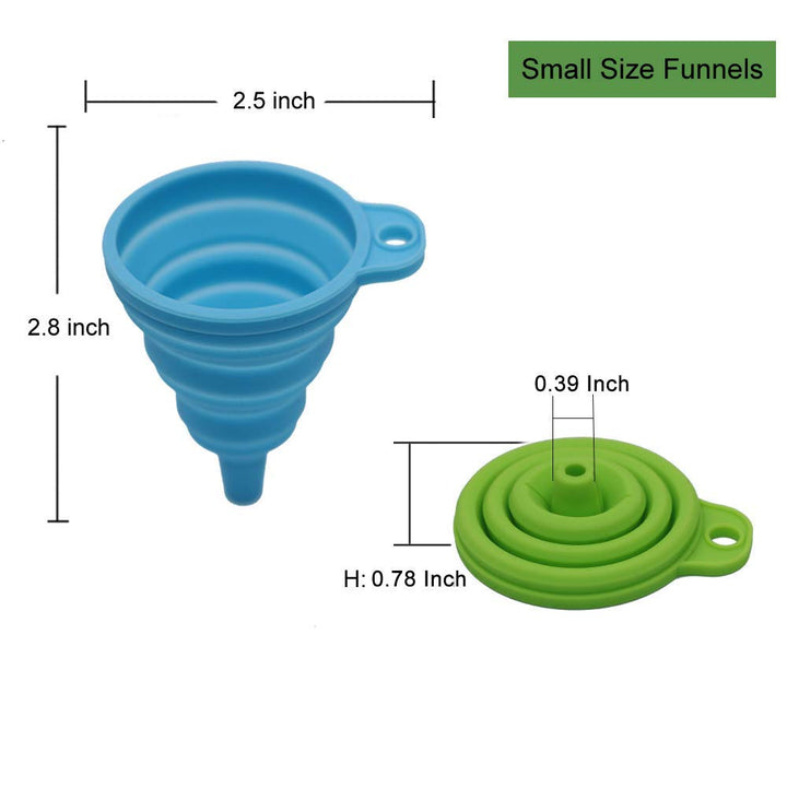 4-Pack Collapsible Silicone Funnels