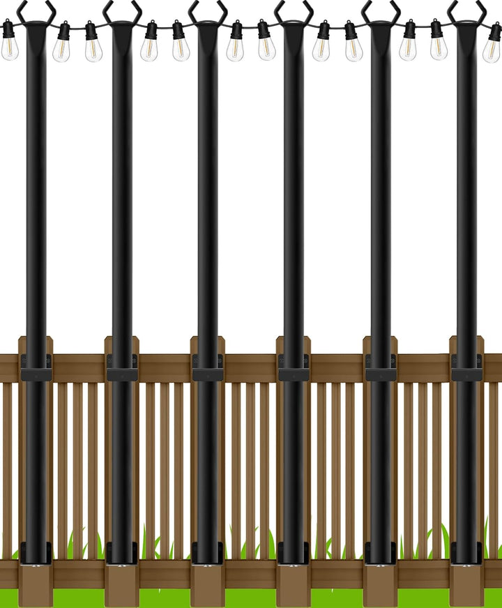 10Ft Outdoor String Light Poles 4Pk
