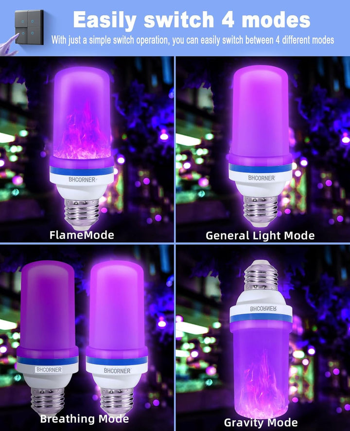 LED Purple Flame Bulbs – Halloween 2 Pack