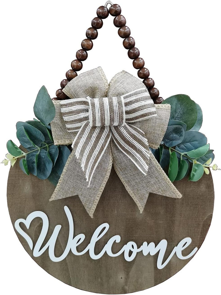 3D Welcome Sign with Leaves & Beads