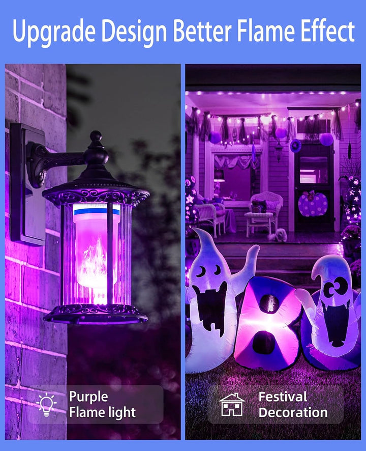 LED Purple Flame Bulbs – Halloween 2 Pack