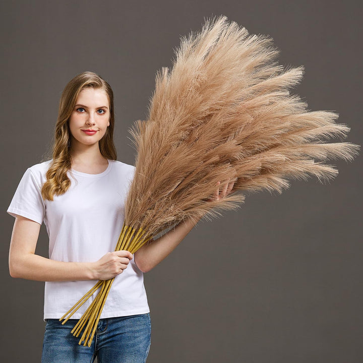 Blue Faux Pampas Grass 7PCS - 3.75Ft Decor