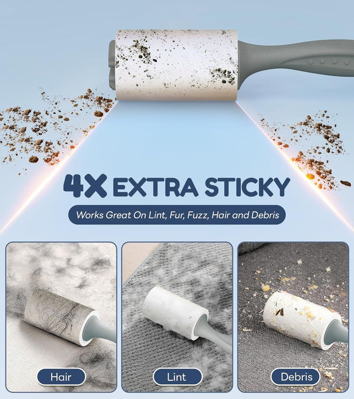 4X Extra Sticky Lint Roller Set for Pets