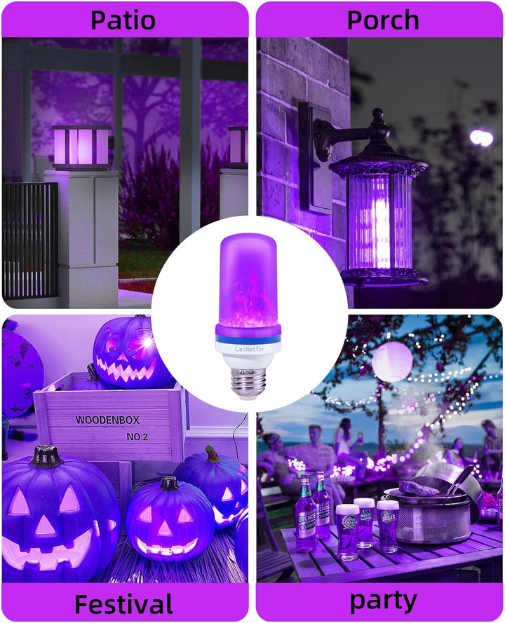 LED Purple Flame Bulbs – Halloween 2 Pack
