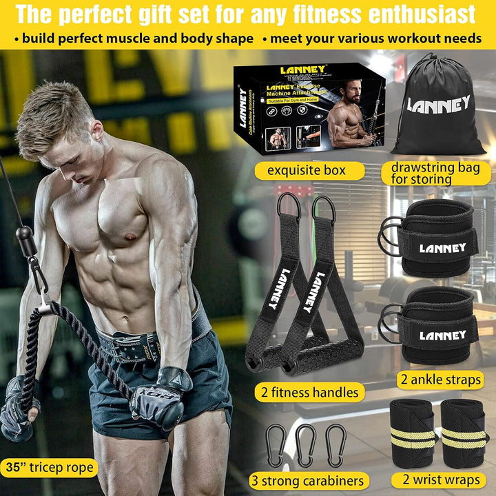 Tricep Rope Cable Attachment & Gym Set