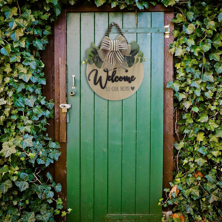3D Welcome Sign with Leaves & Beads