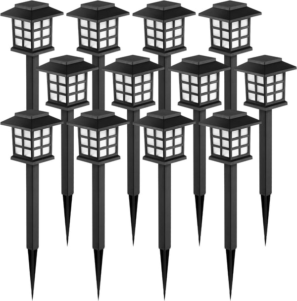 12-Pack LED Solar Outdoor Path Lights