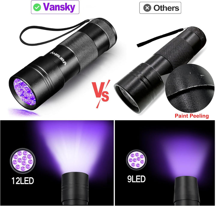 12 LED UV Flashlight for Pet Urine & Stains
